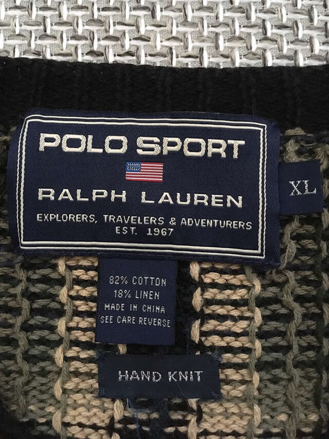 90s plaid check hand knit pullovers 상품이미지2