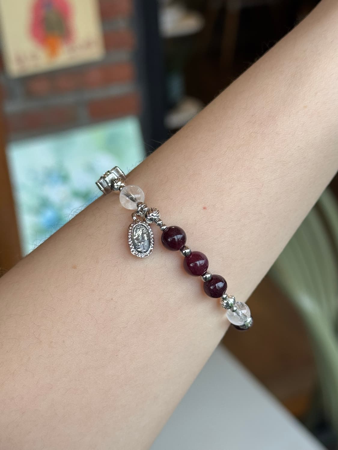 (맞춤) 천연석 가넷 백수정 묵주팔찌 원석팔찌 상품이미지4