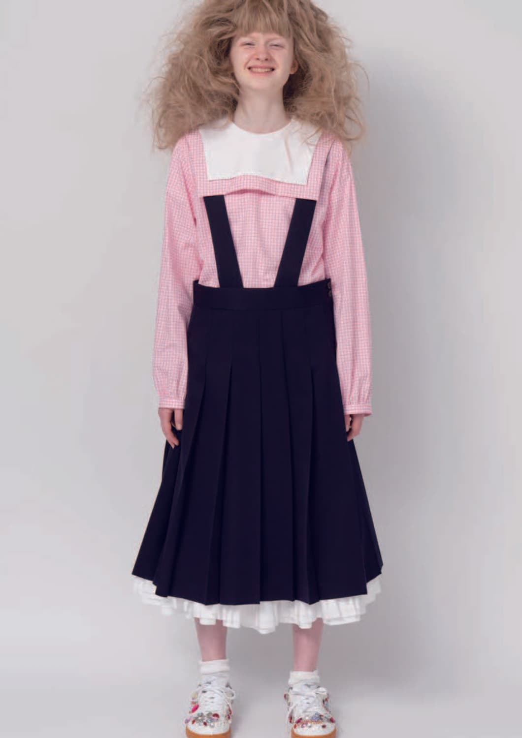 꼼데가르송 걸 2025fw 서스펜더  플리츠 스커트 상품이미지1