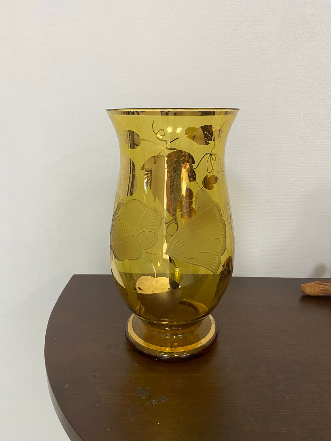 체코 보헤미아 크리스탈 앰버 화병 상품이미지8