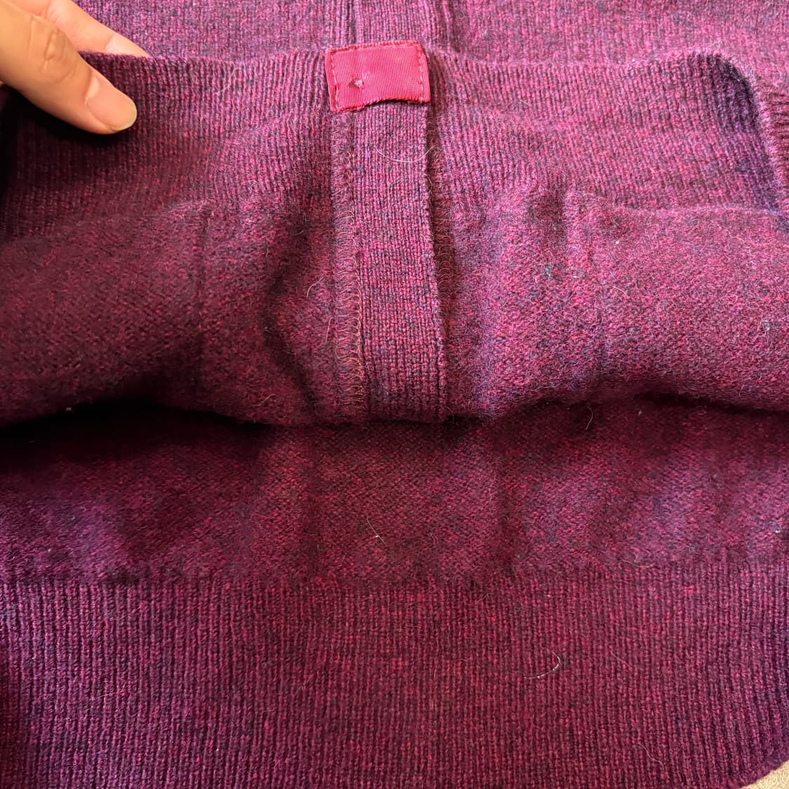 L.L.bean 정품 엘엘빈 스코틀랜드 생산 램스울 버건디 가디건 상품이미지6