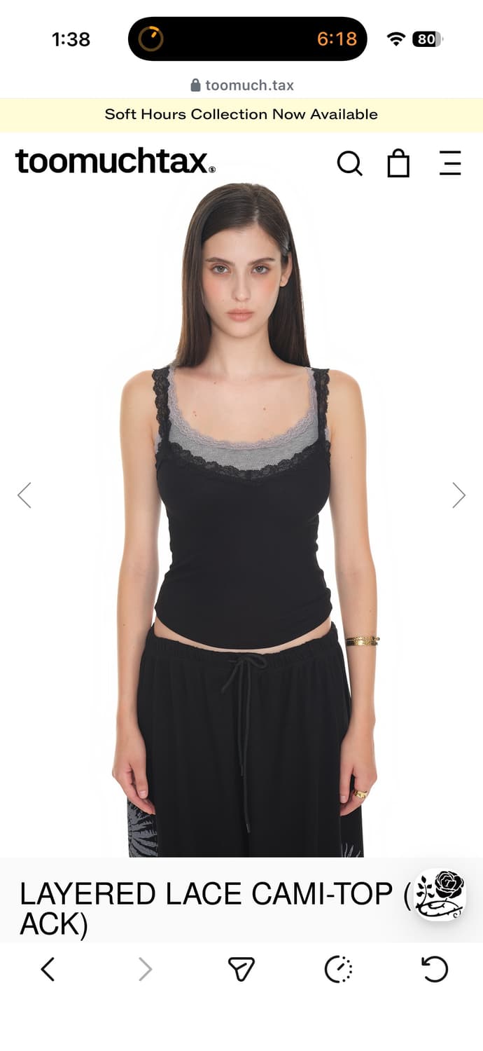 투머치택스 레이어드 레이스 나시 상품이미지1