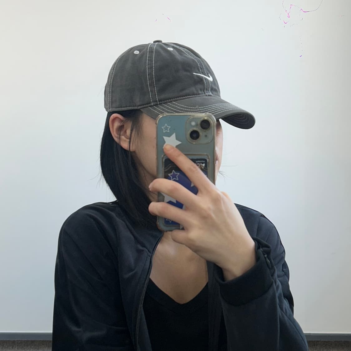 Nike 나이키 화이트 스티치 애쉬차콜 볼캡 상품이미지2