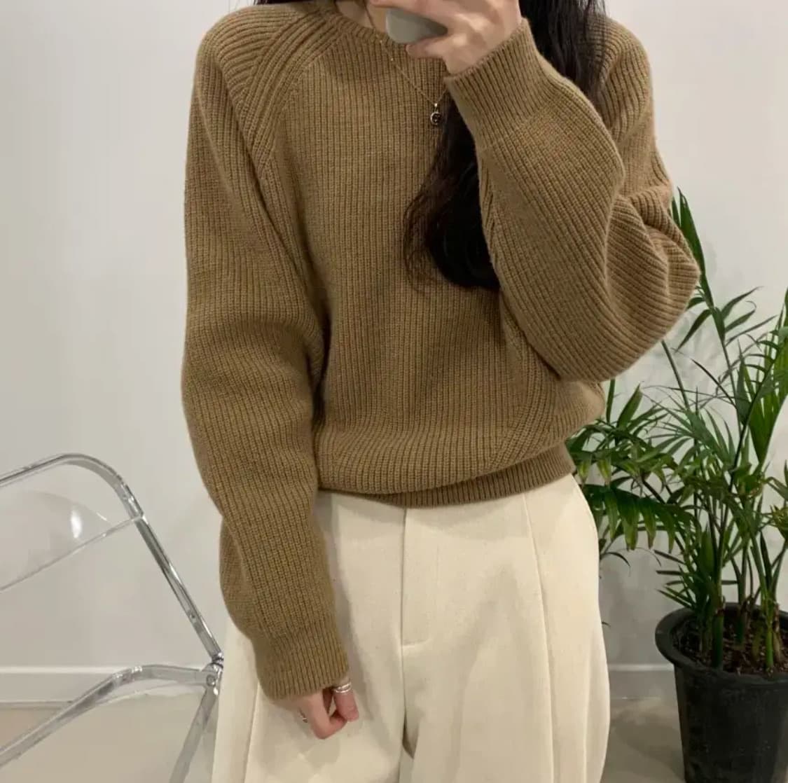 코모드 브라운 나그랑 울 니트 상품이미지3