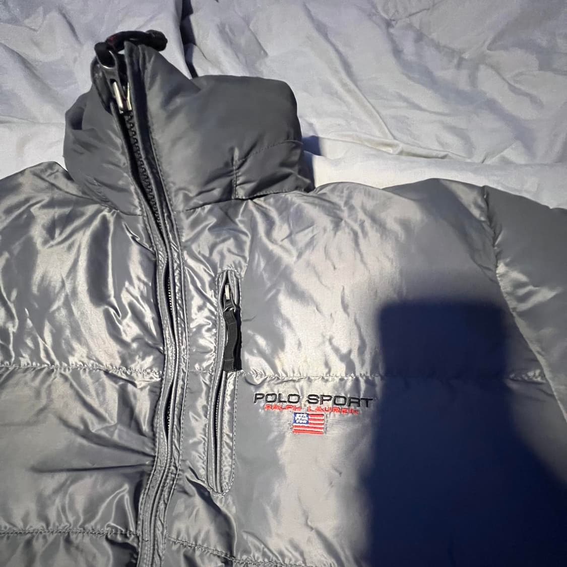 90s 폴로스포츠 다운 패딩 자켓 실버 상품이미지2