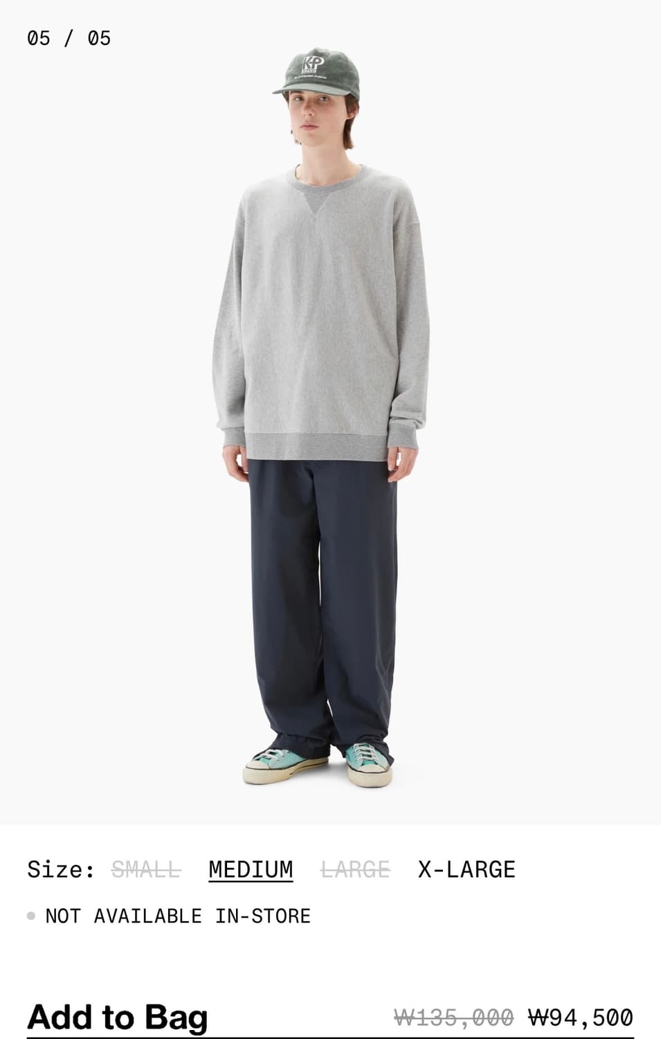 [3] 카키스 맨투맨 Heather Stock Crewneck GREY 상품이미지5