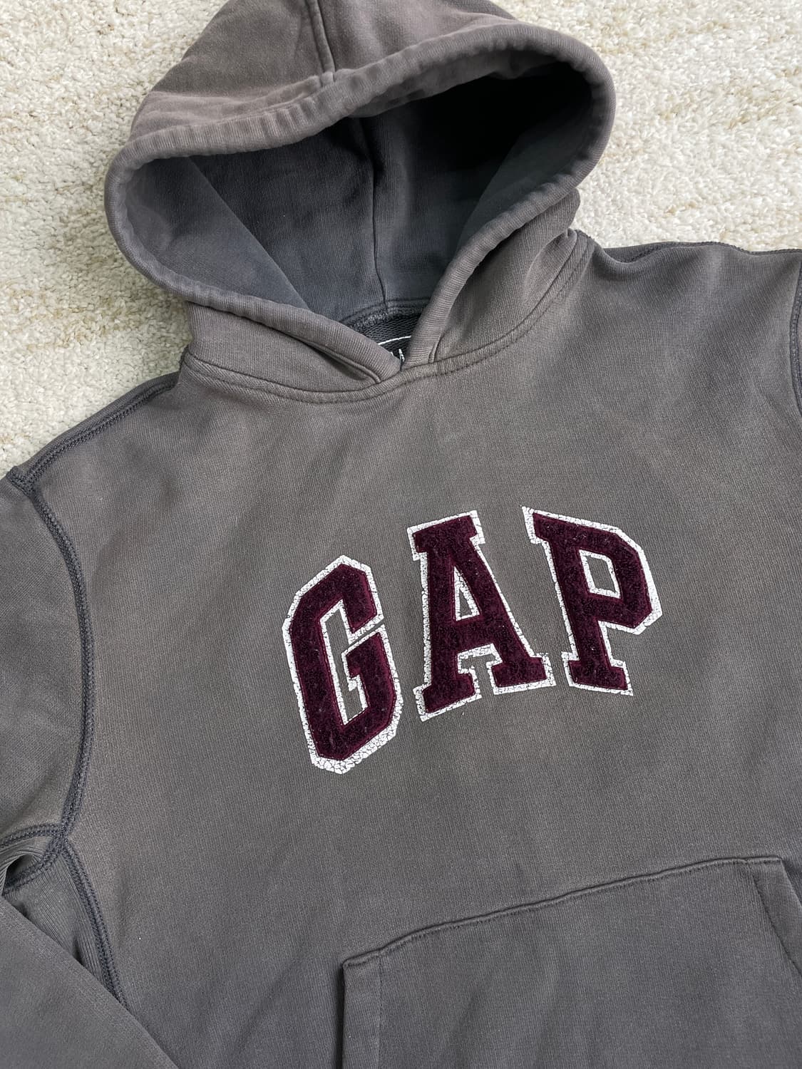 [M] 00s GAP 갭 헤비웨이트 부클 로고 후드티셔츠 상품이미지2