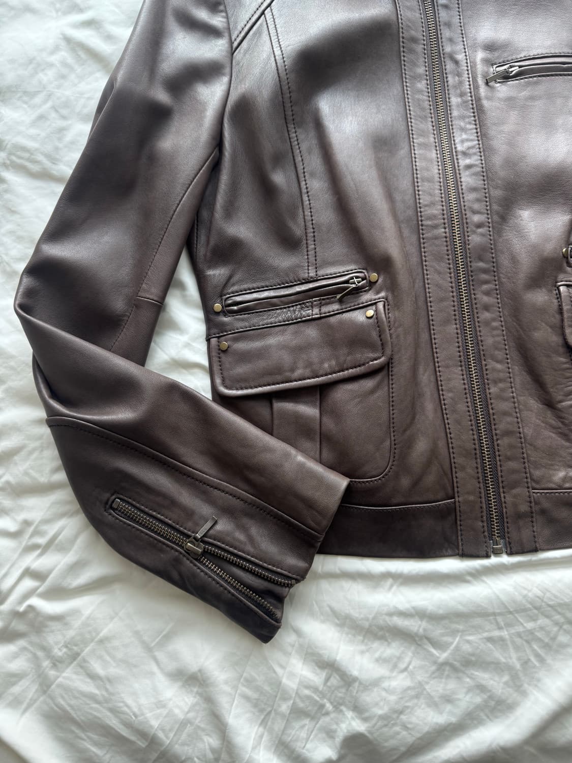 brown leather jacket 레더자켓 상품이미지4
