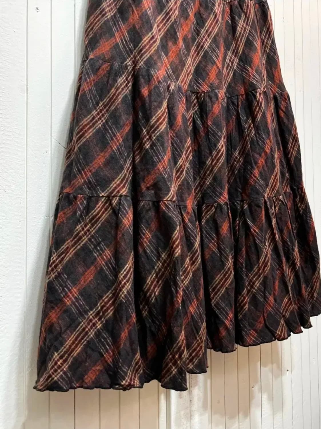 빈티지 체크 롱스커트 상품이미지5