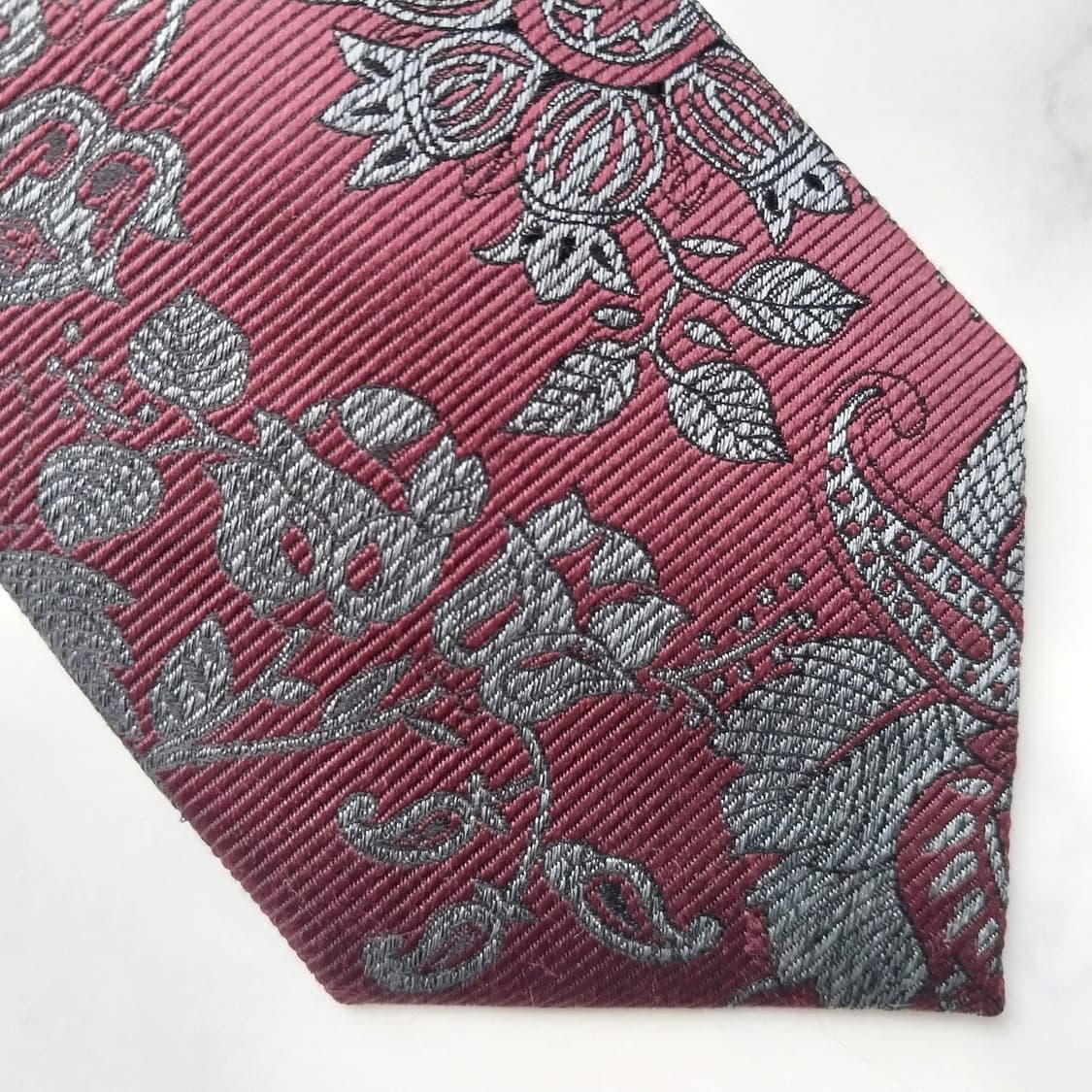 빨질레리 실크 와인 자카드 페이즐리 넥타이 8.5cm A+등급 K1458 상품이미지9