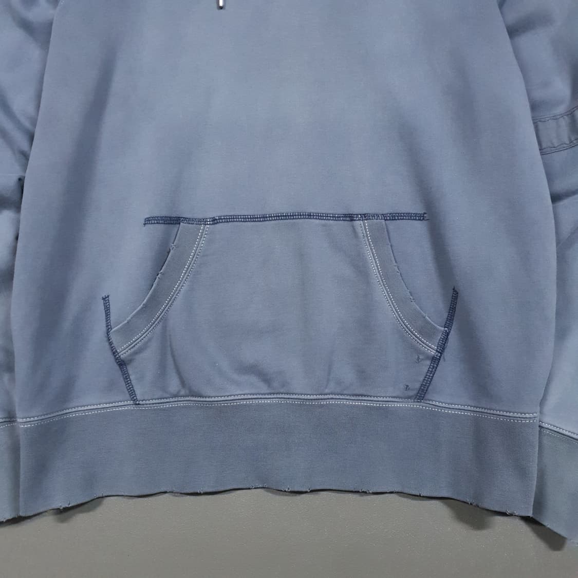 XL (105) 아르마니 진스 데미지 워싱 디스트로이드 후드티 스웻셔츠 상품이미지3