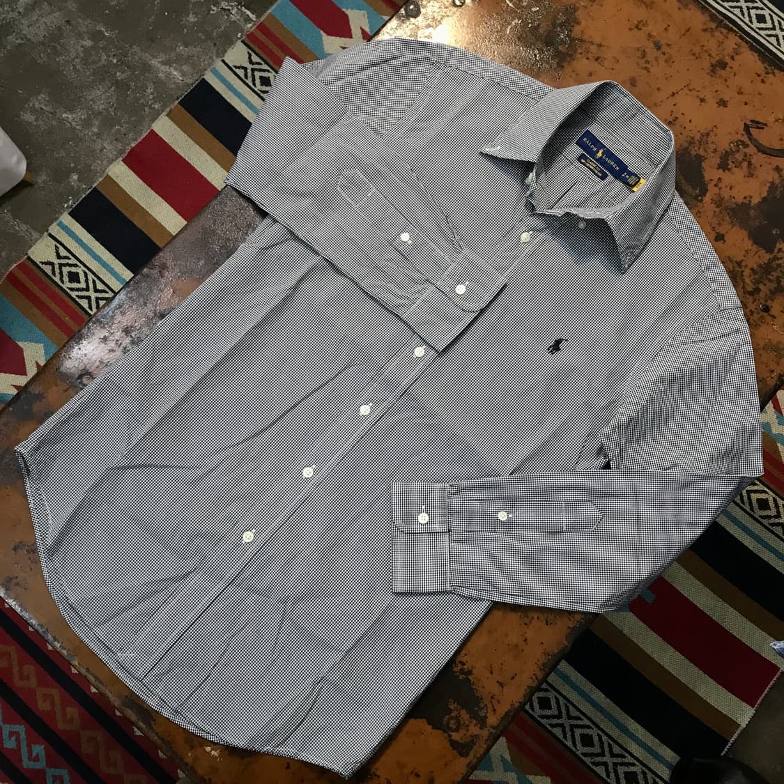 폴로랄프로렌 블랙 핀 깅엄 체크 셔츠 남성 102 여성 55 66 상품이미지2