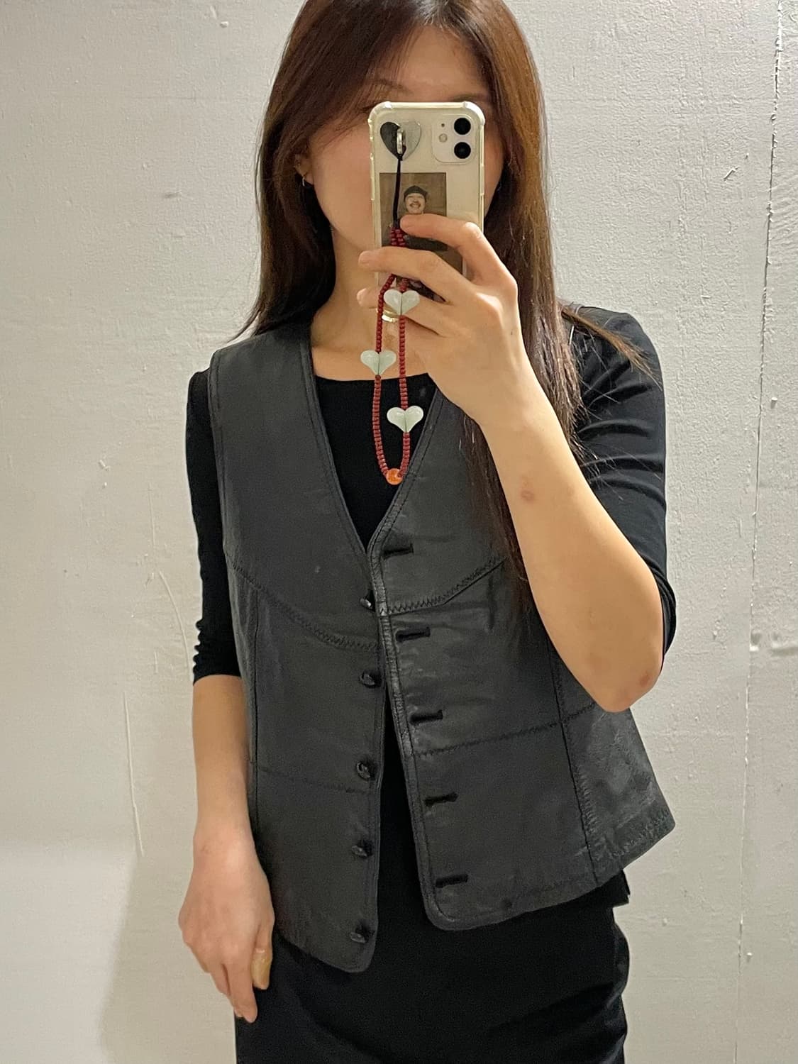 VTG stitch leather vest 상품이미지2