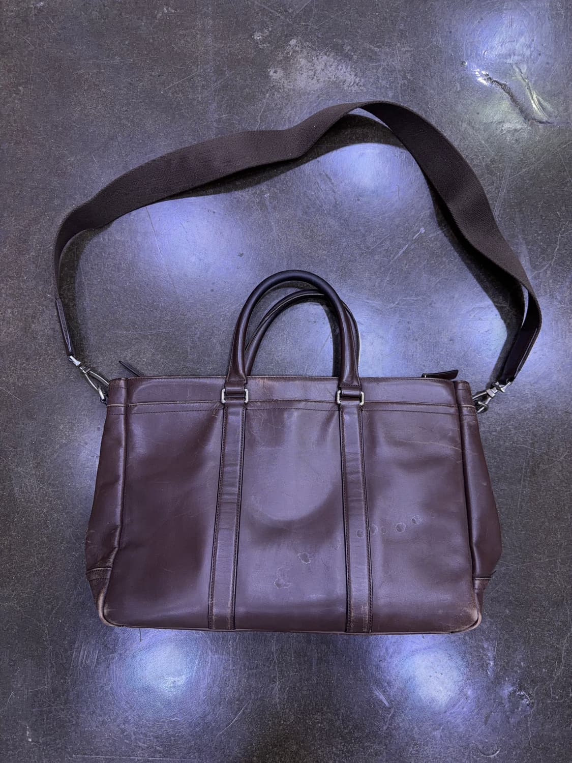 코치 렉싱턴 브라운 레더 가죽 서류 토트 크로스백 상품이미지2