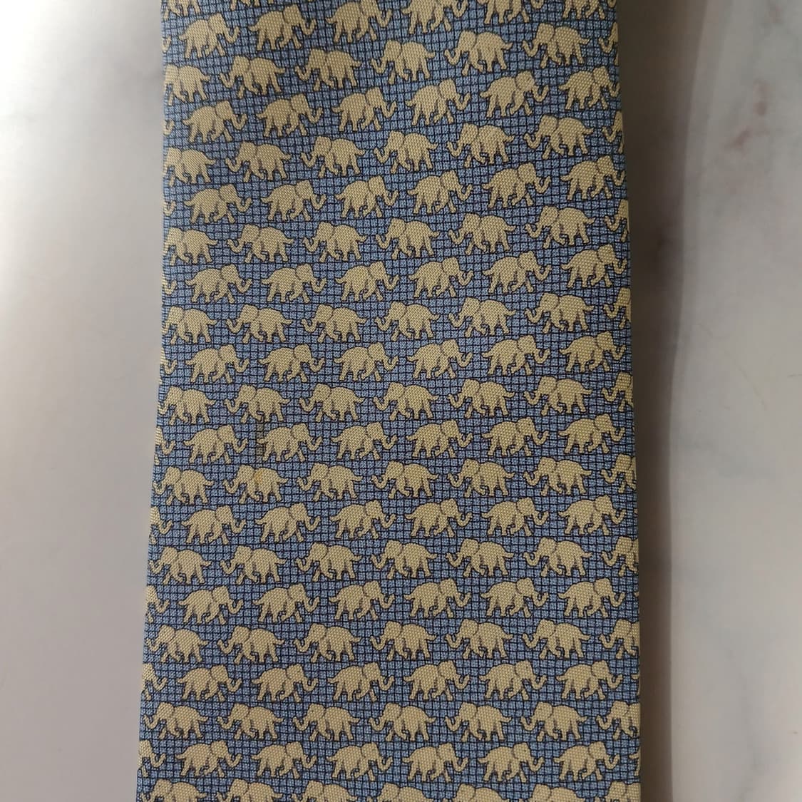 짐 톰슨 실크 블루 코끼리 패턴 넥타이 8.4cm S~A+등급 E802
 상품이미지5