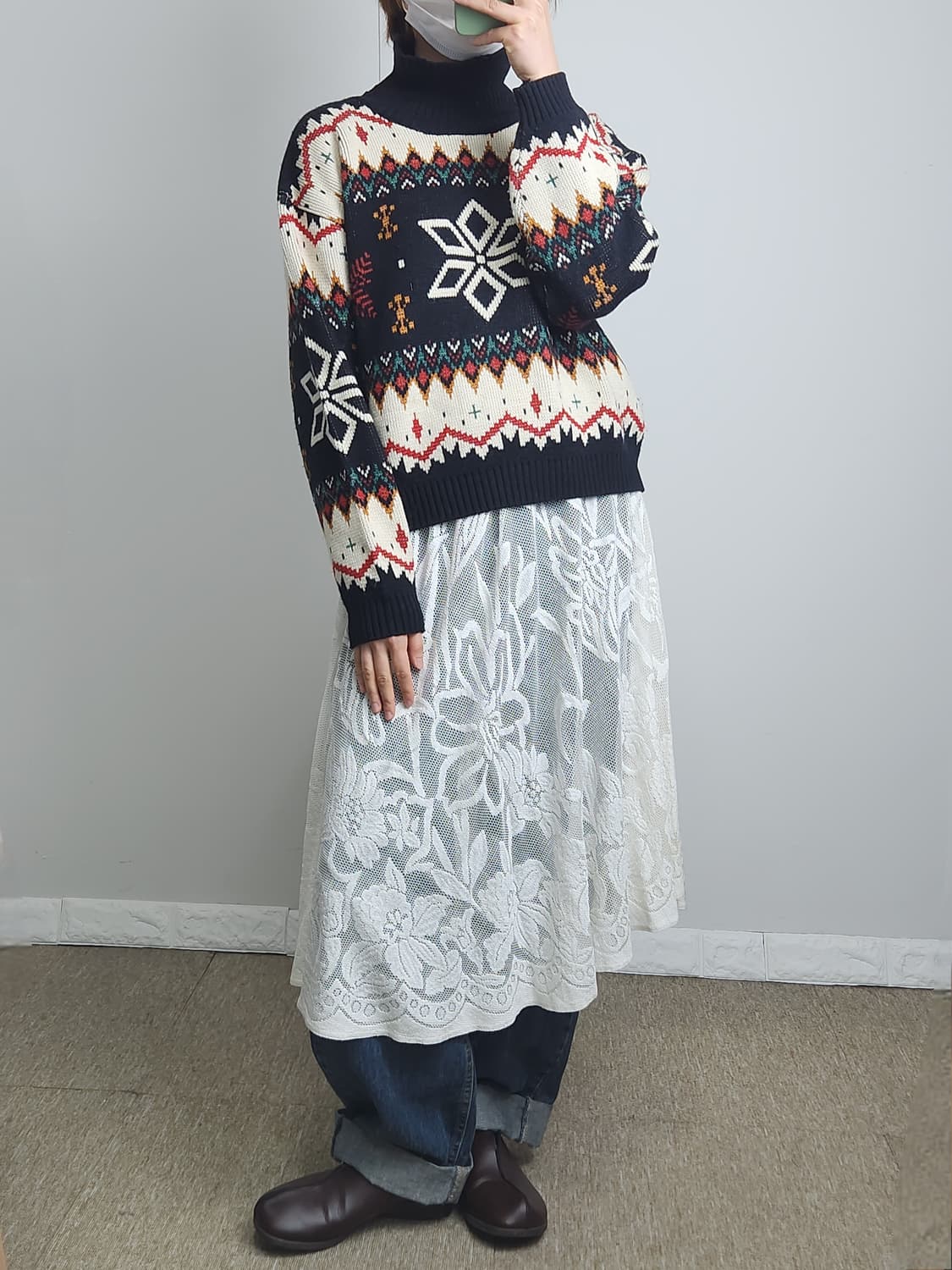 에스닉 눈꽃 니트 상품이미지3