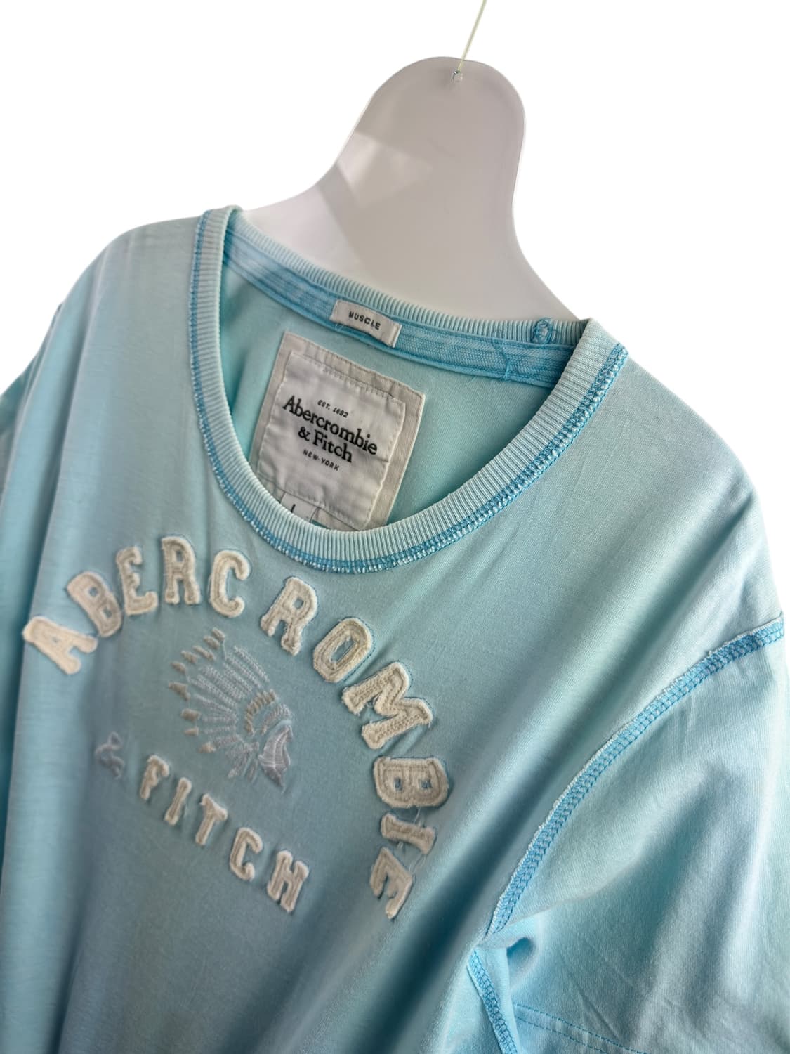 아베크롬비 파스텔블루 아치로고 슬리브1302 상품이미지3