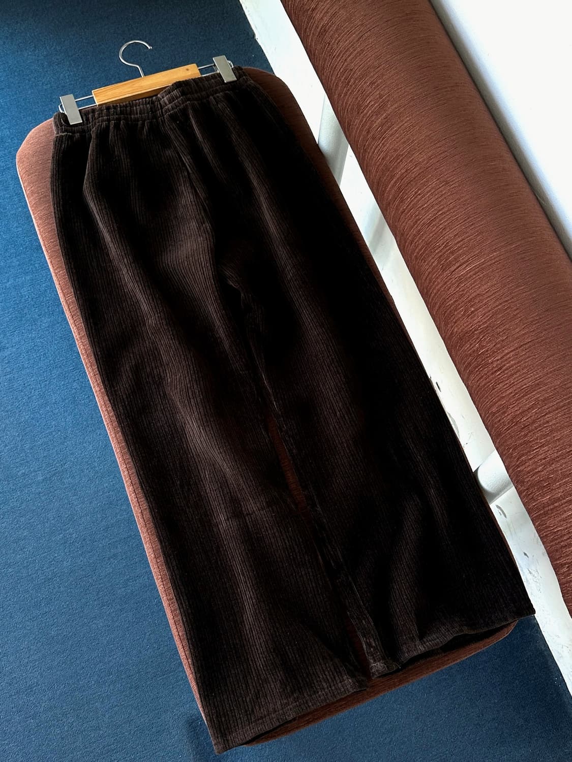 Cord design inner fleece wide warm pants 상품이미지9