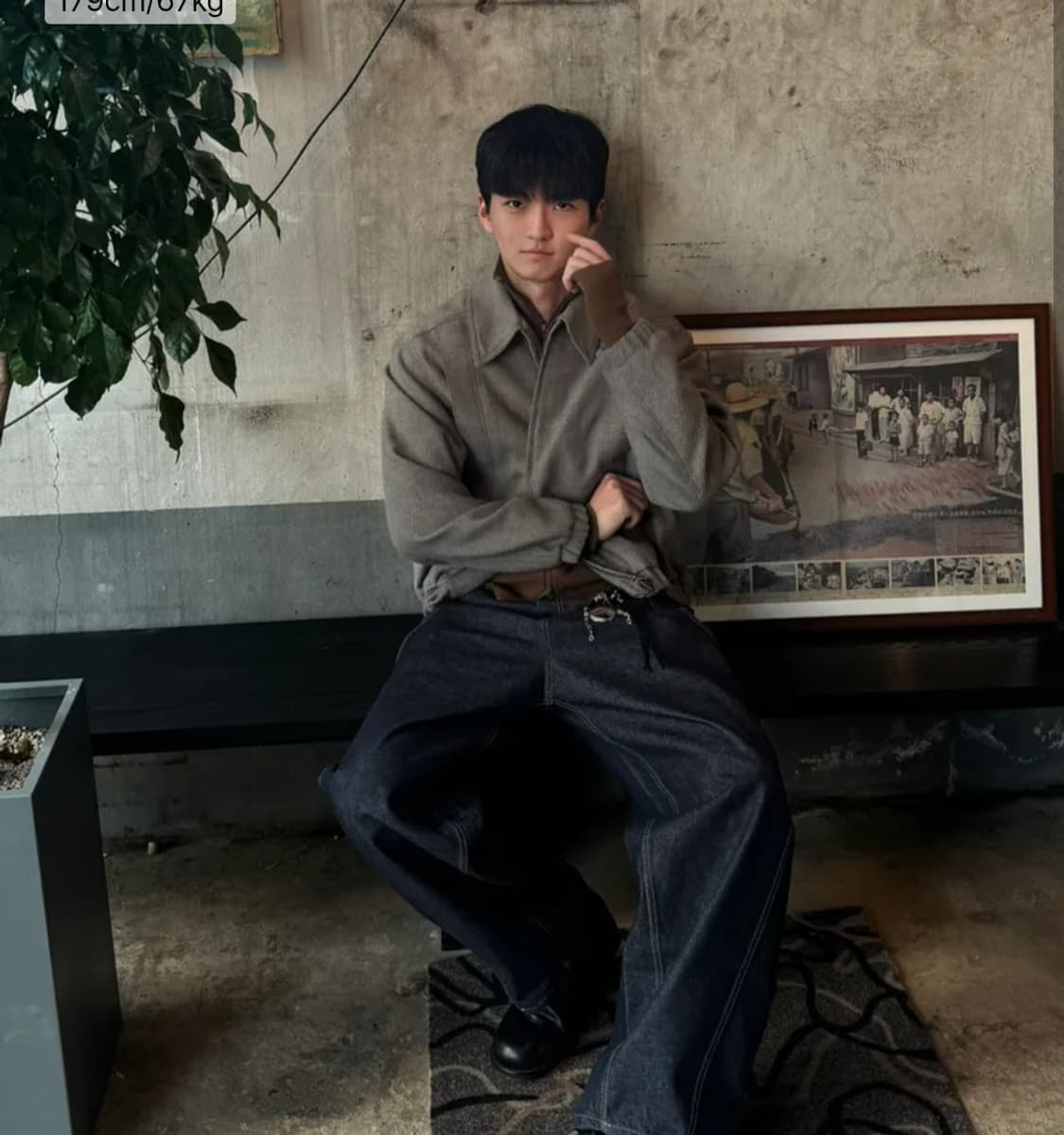 인사일런스 울 트윌 블루종 자켓 상품이미지3