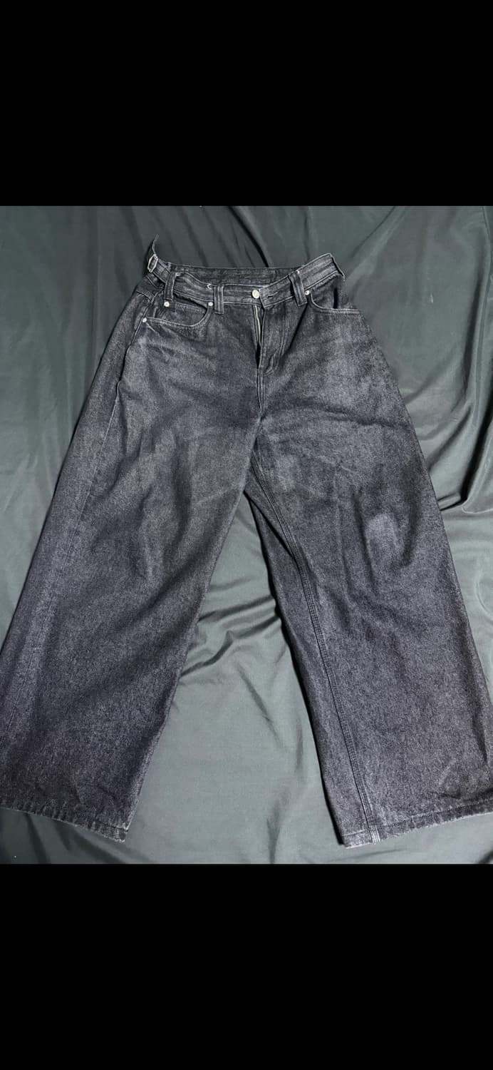 노운 와이드 데님 팬츠 블랙(0) 상품이미지2