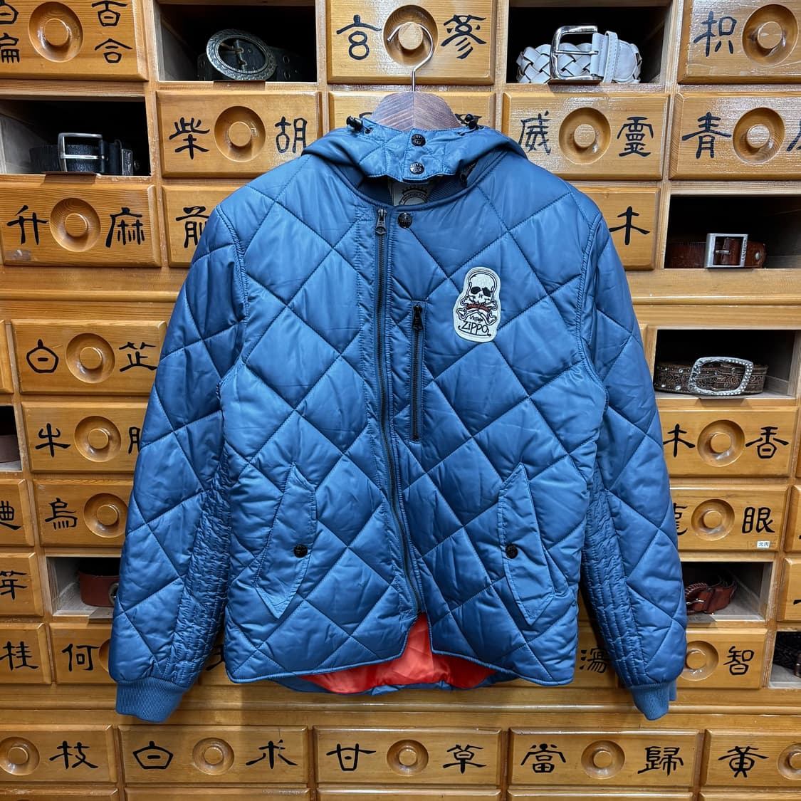 (XL) 지포 퀼팅 스카이블루 후드 점퍼 상품이미지1