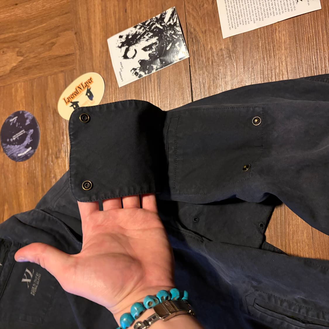 90s Stone island 람포 집업 가먼츠 다이드 트러커 자켓 상품이미지6