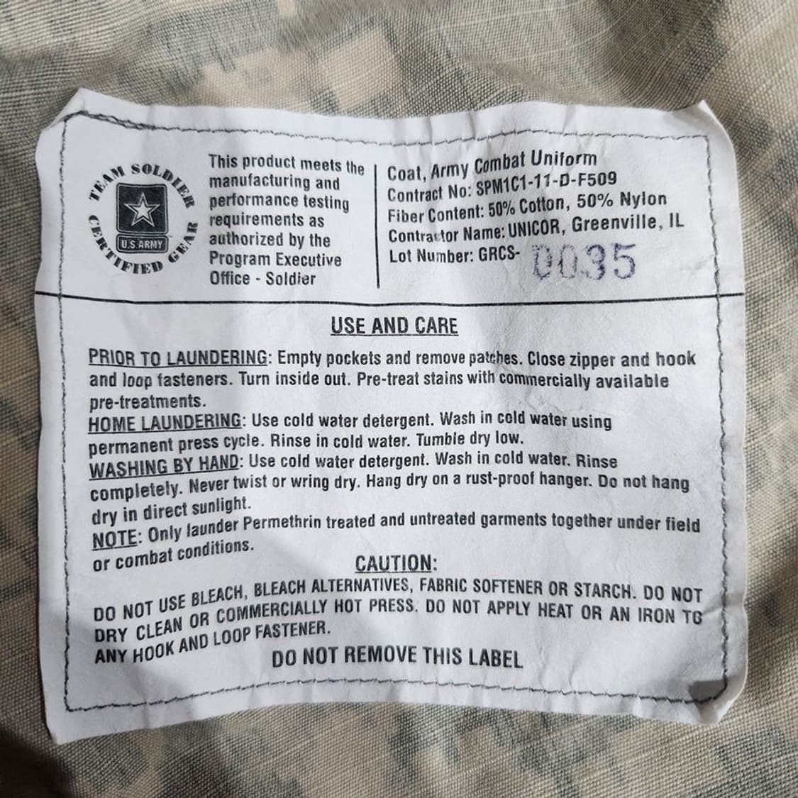 [ML]미군 오리지널 ACU 컴뱃 자켓[Y5C-156] 상품이미지10