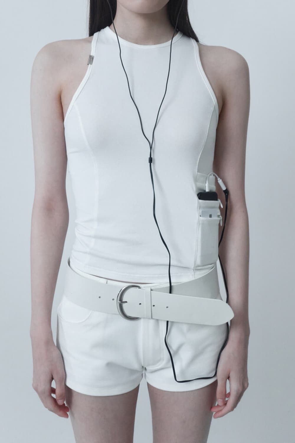 CERRIC COW SKIN WIDE BELT WHITE 상품이미지2