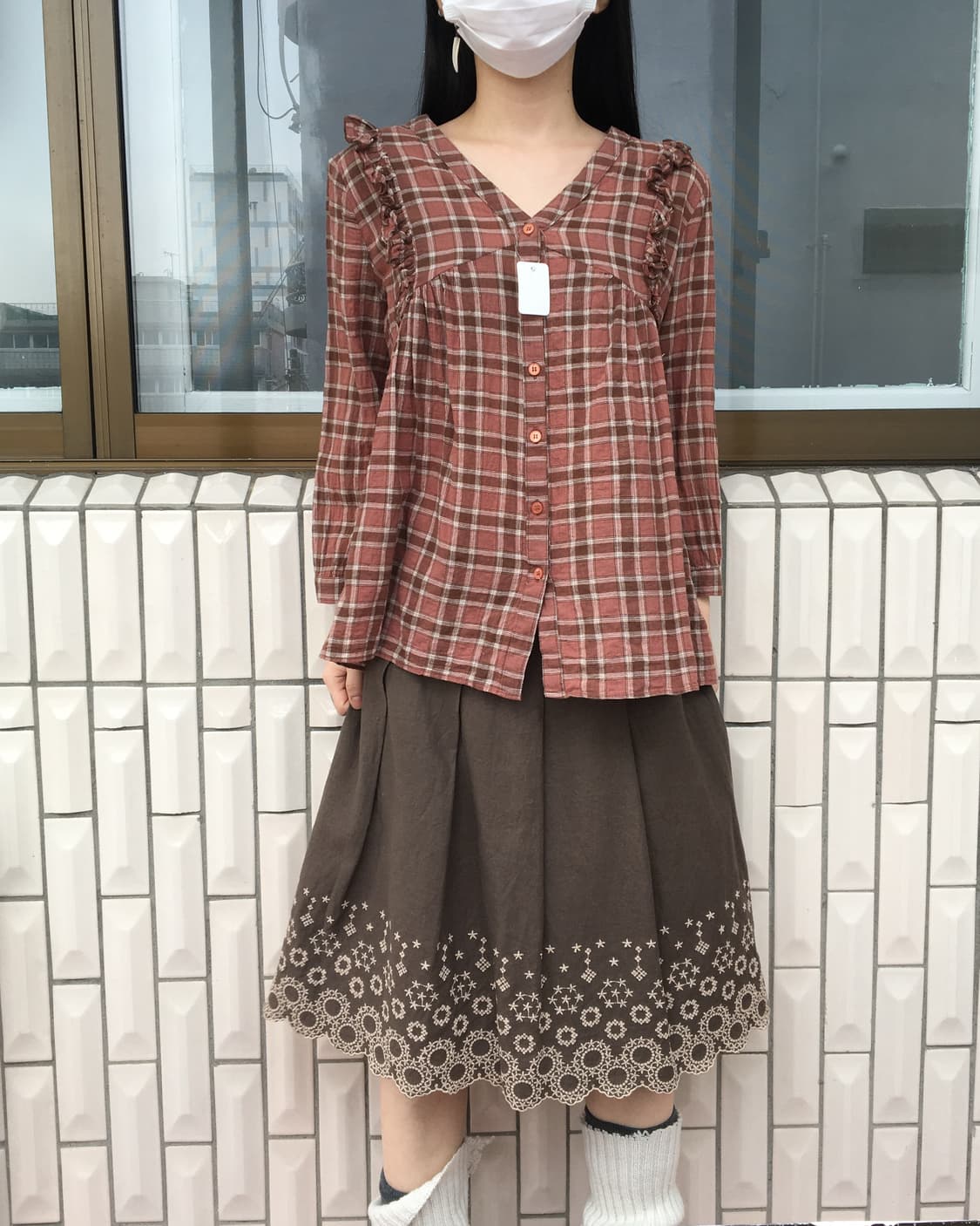 Check pattern blouse 상품이미지1