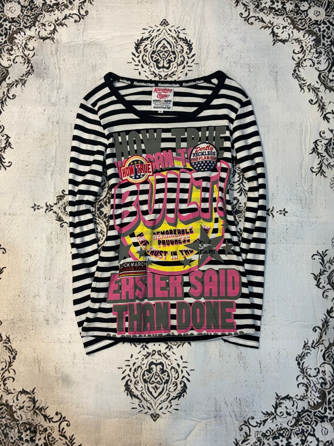 Y2K Kitsch Stripe Printing long sleeve 상품이미지1