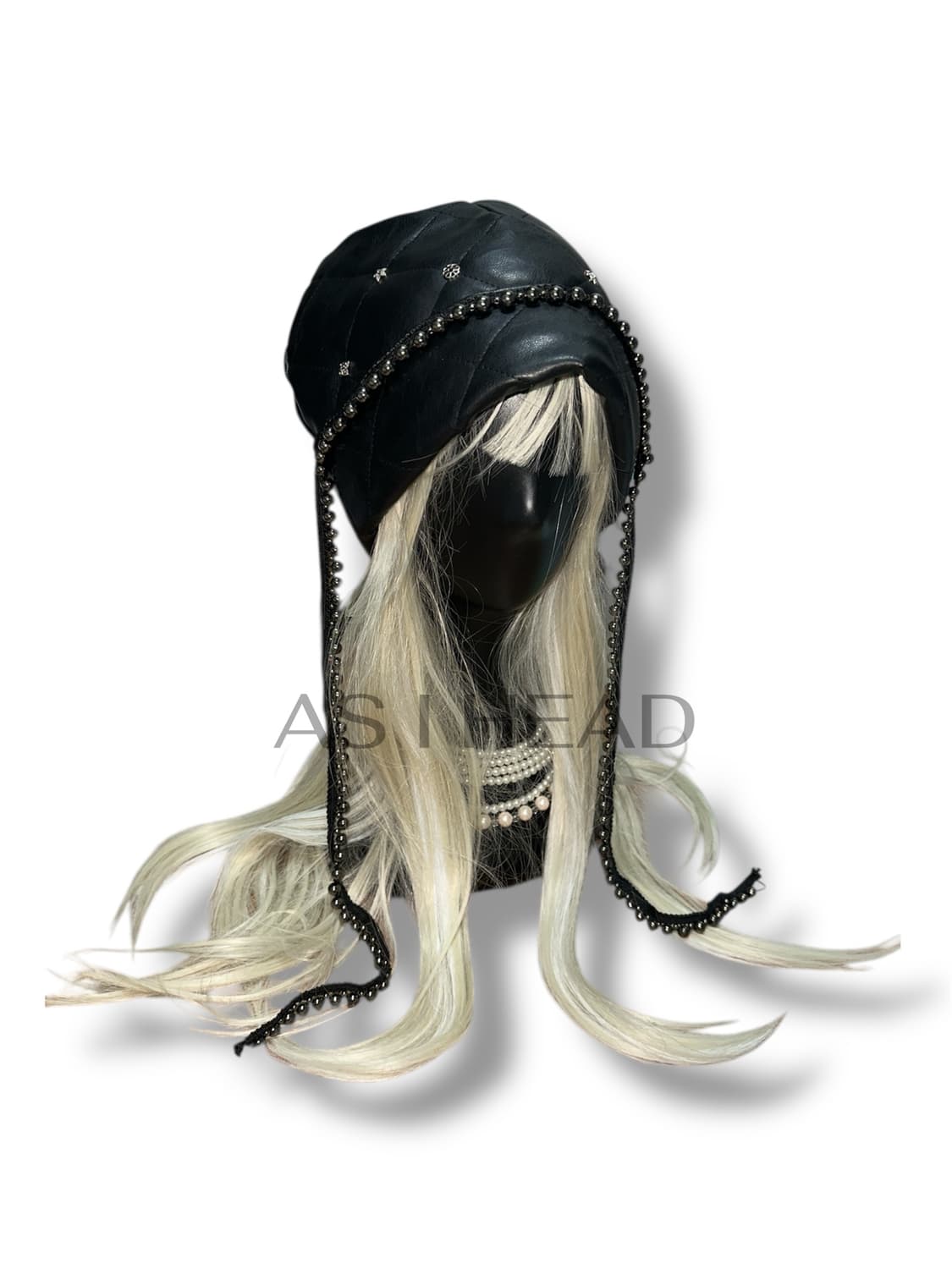 레더 팬던트 롱 레이스 핸드메이드 비니 상품이미지1