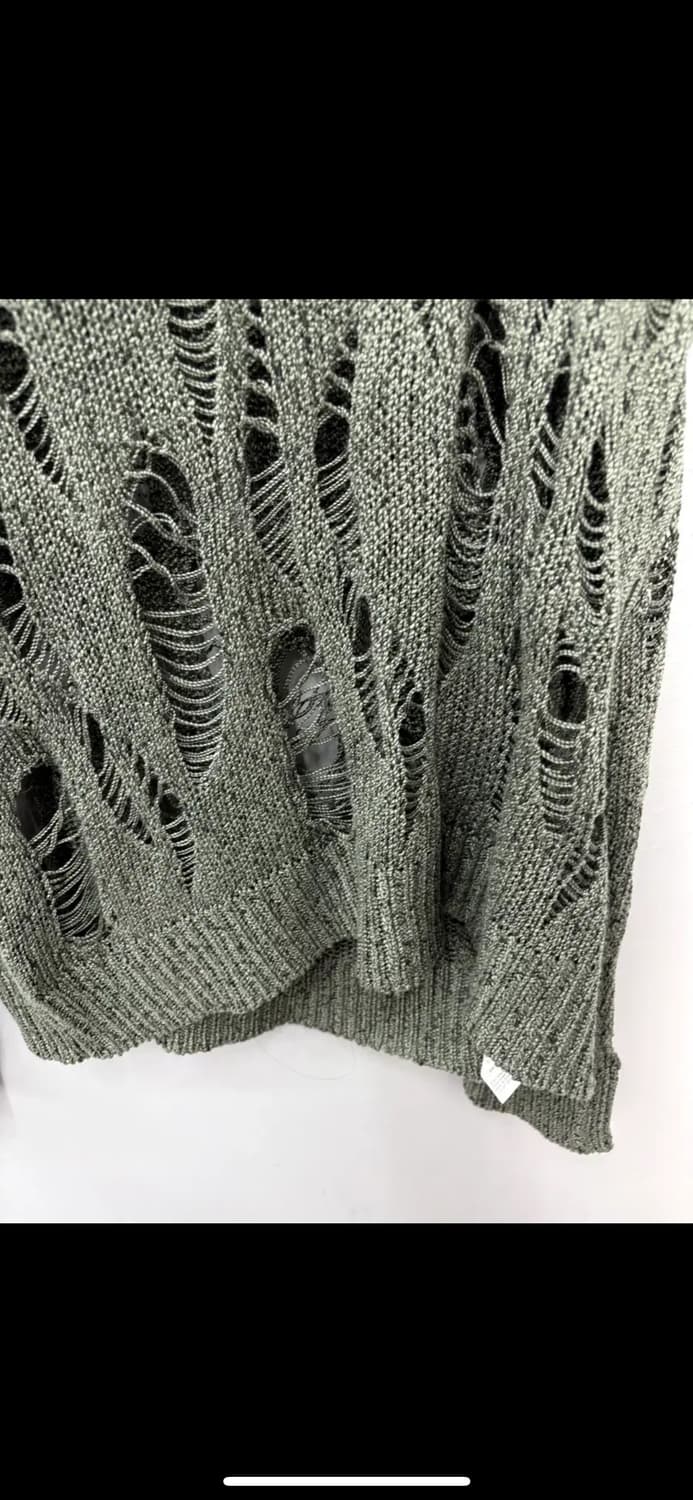 ROARINGWILD 펀칭 데미지 카키 니트 H2317 상품이미지3