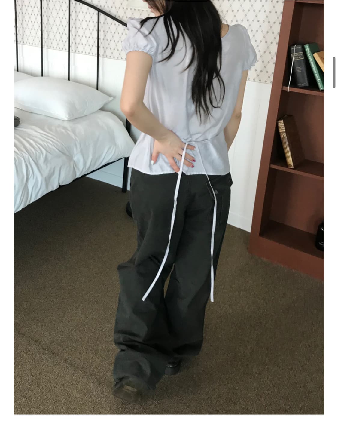 헤비브 카고팬츠 REW 피그먼트 와이드 팬츠 m 상품이미지2