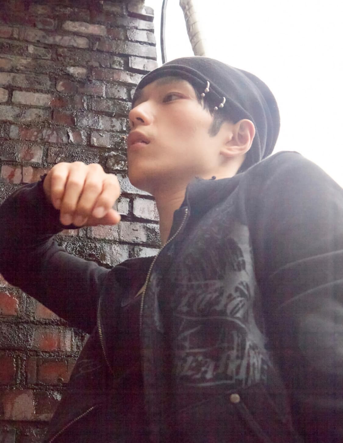 Pierced slouch beanie / Black 상품이미지1