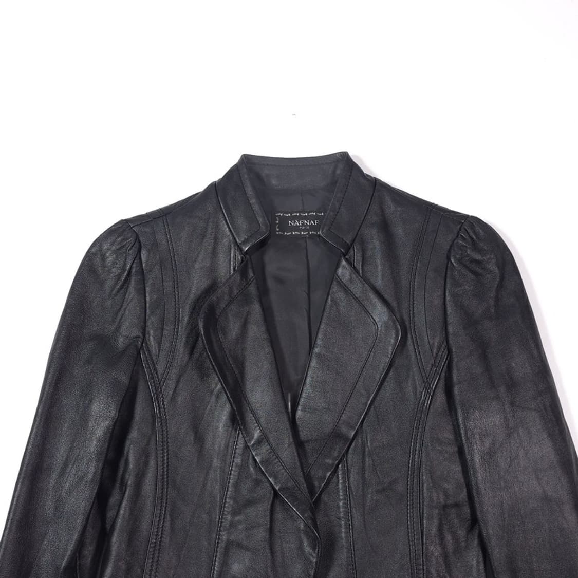 NAFNAF Paris 리얼 양가죽 셔링 슬림 레더 자켓 85 상품이미지3