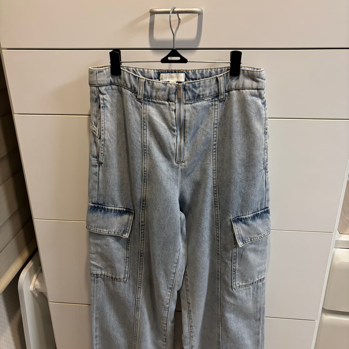 H&M 데님 카고 와이드 연청 팬츠 M 상품이미지4