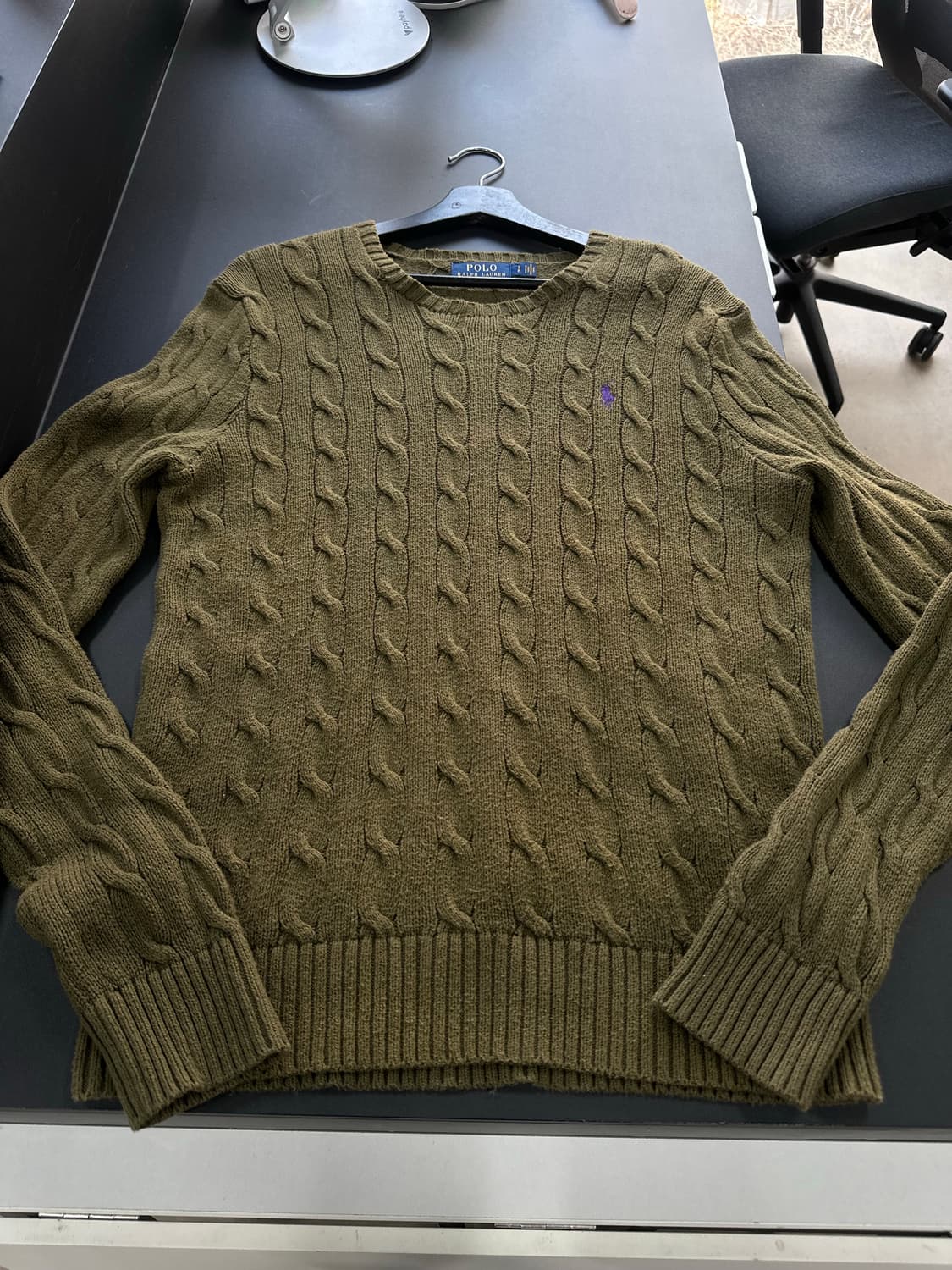 폴로랄프로렌 케이블 꽈배기 니트 올리브카키 상품이미지5