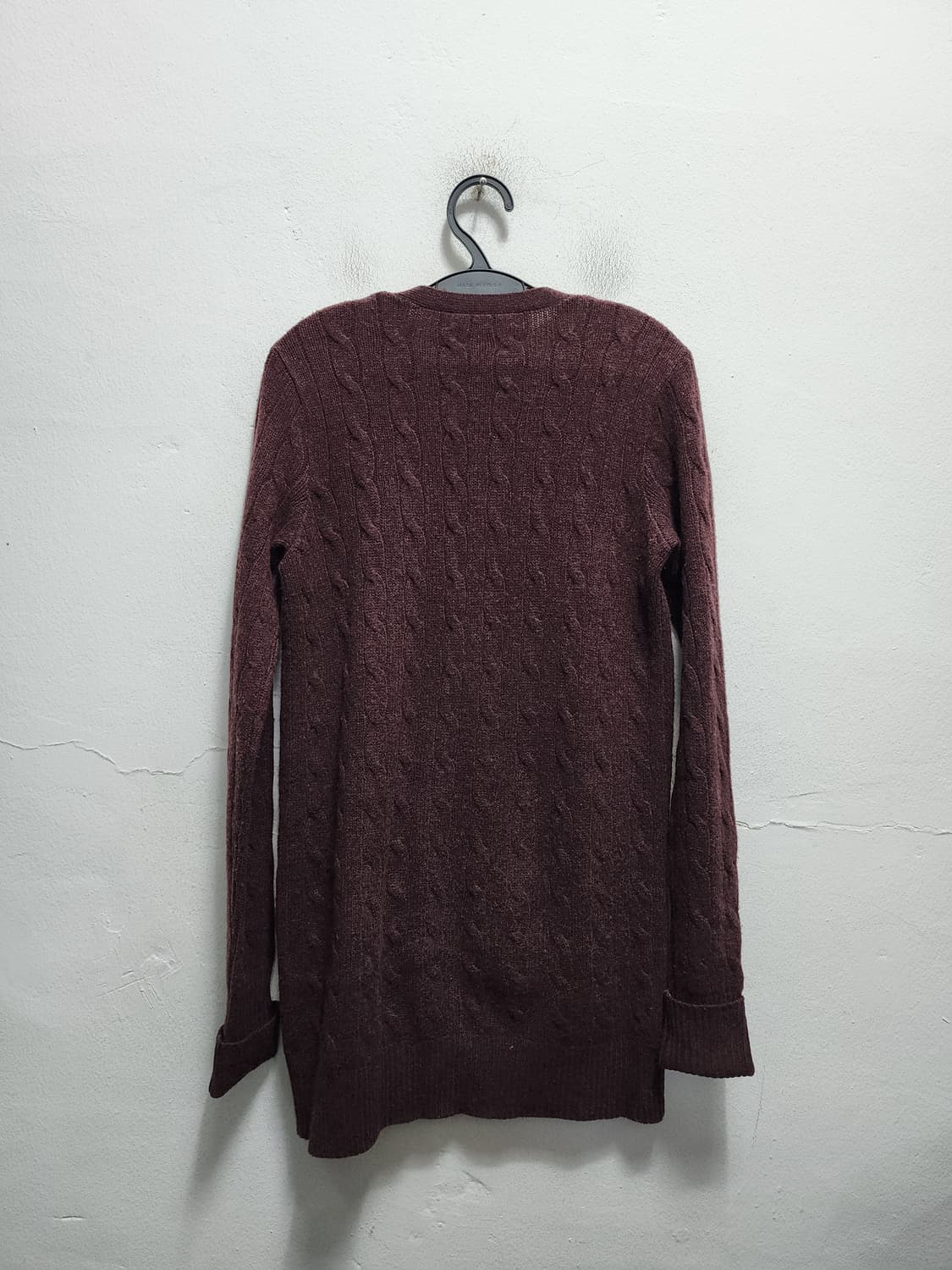 랄프로렌 캐시미어 가죽패치 케이블 롱가디건  상품이미지2