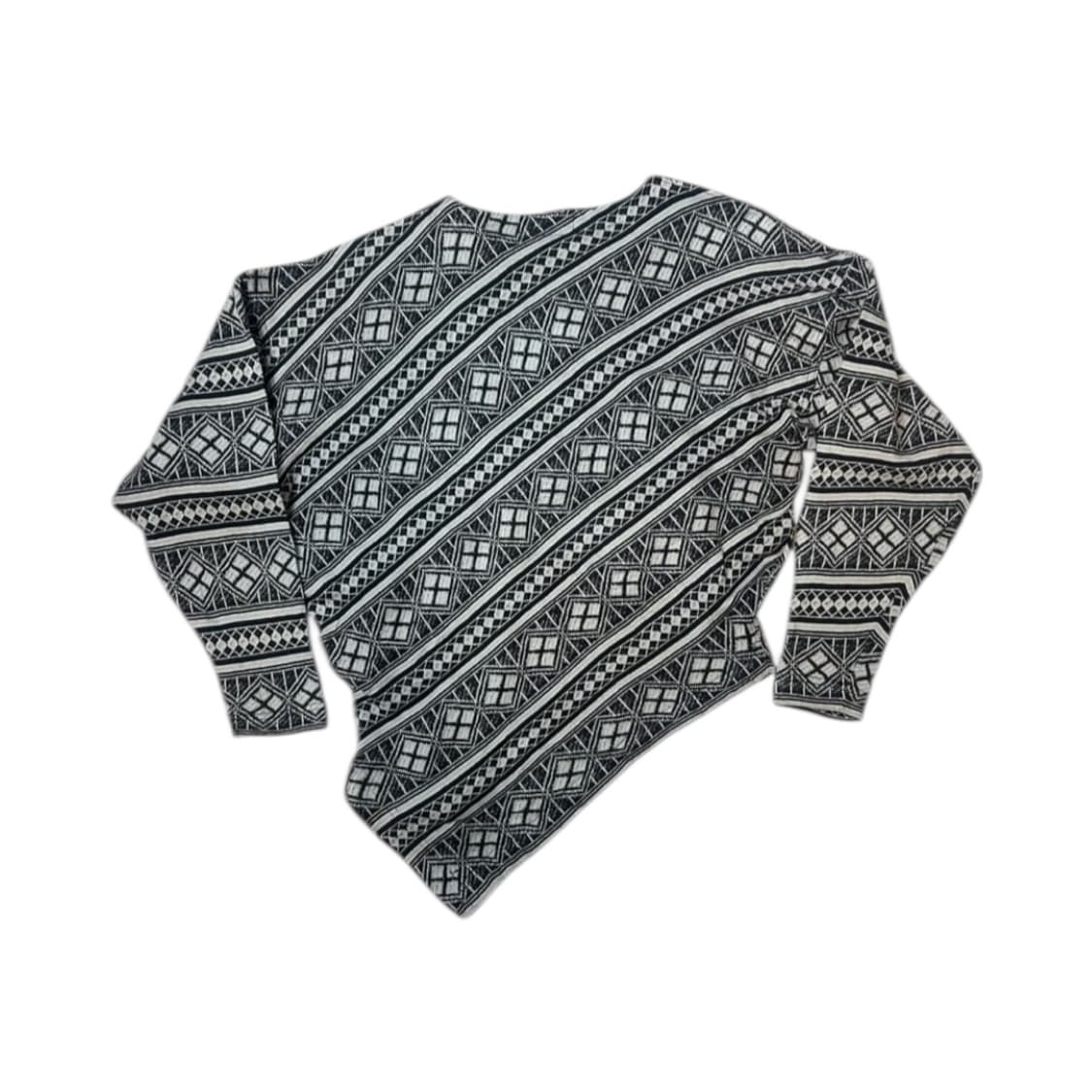 T062 빈티지 80-90s 이세이미야케 플랜테이션 자카드 비대칭 니트 상품이미지2