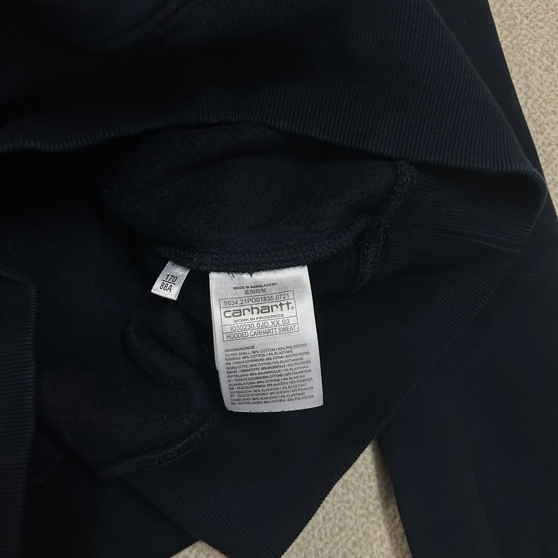 (S) 칼하트 로고 네이비 후드티 상품이미지6
