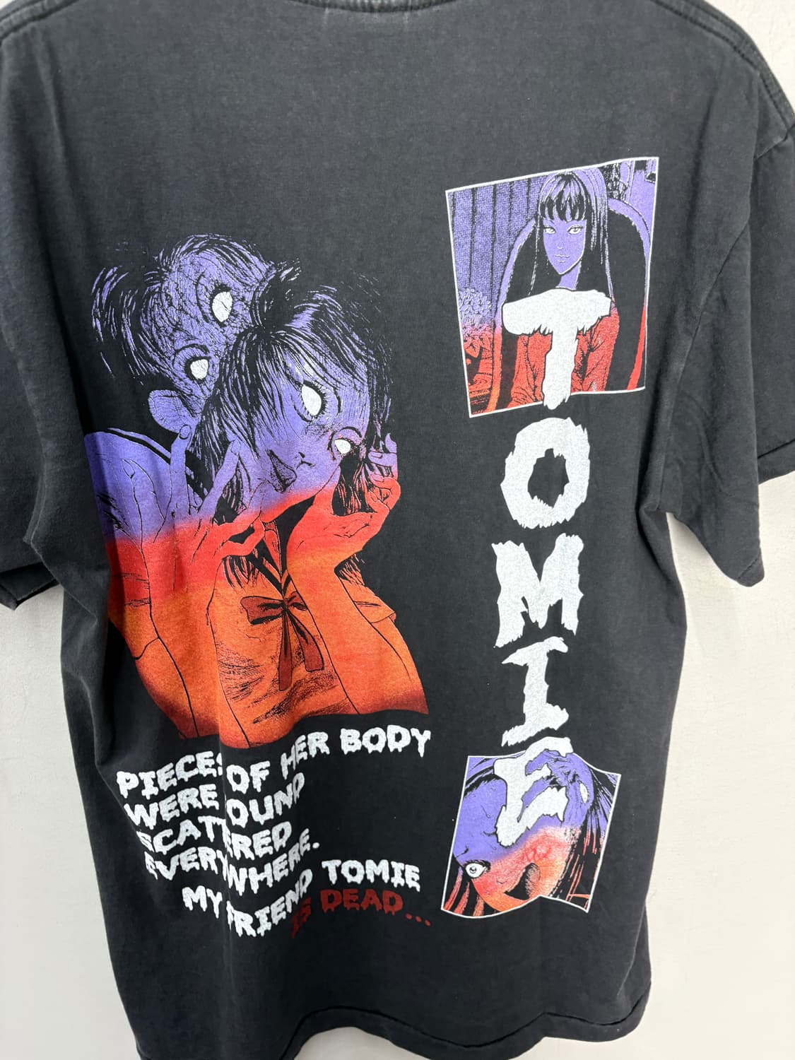 빈티지 이토준지 토미에 그래픽 블랙 반팔 A3775 상품이미지5