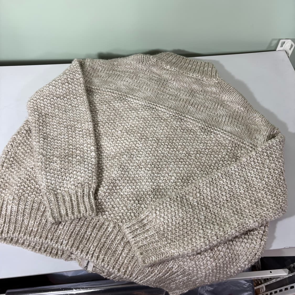 FREE VTG 아이보리 짜임 코위찬 니트집업 상품이미지3