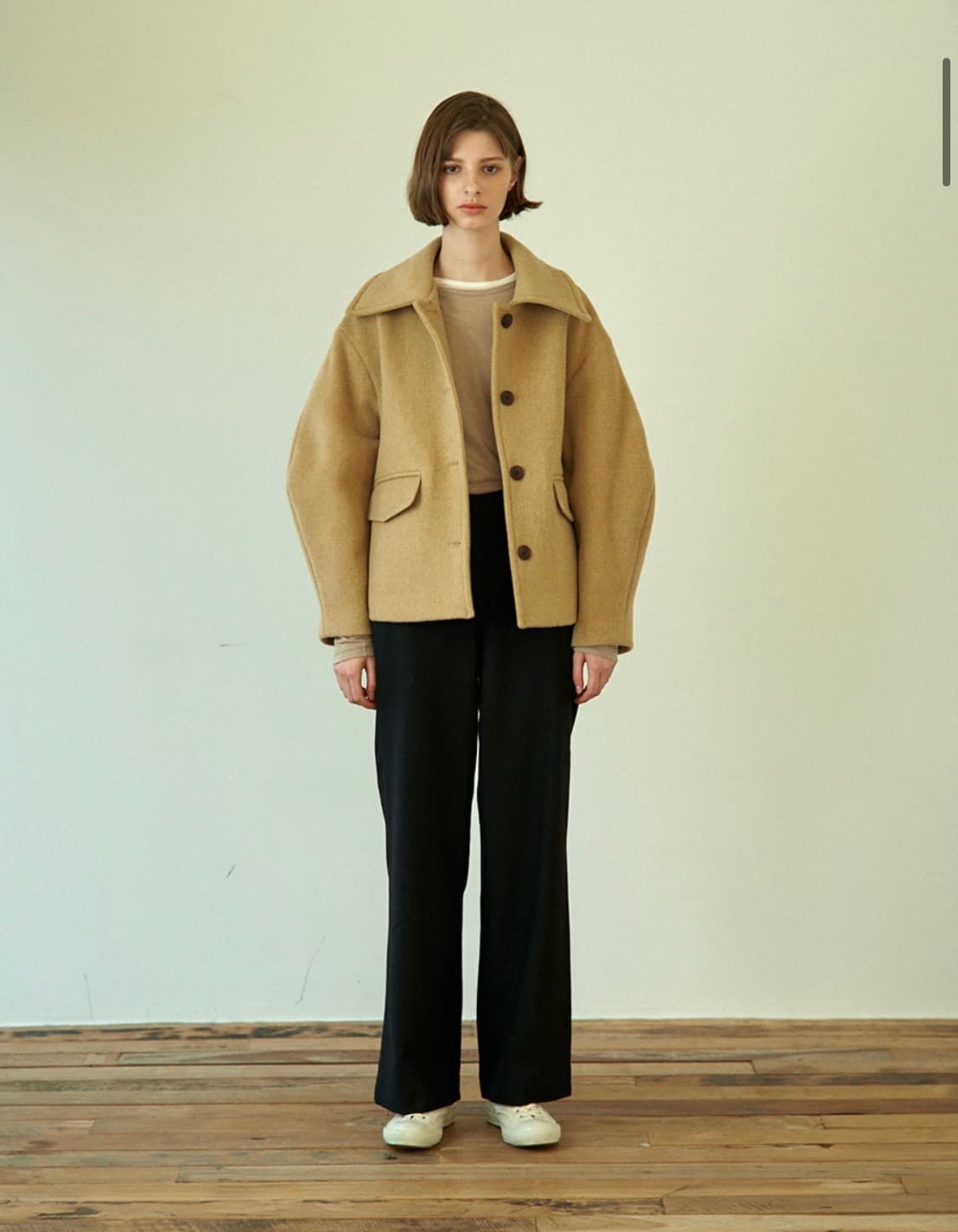 라르고 하프 코트 베이지 상품이미지1