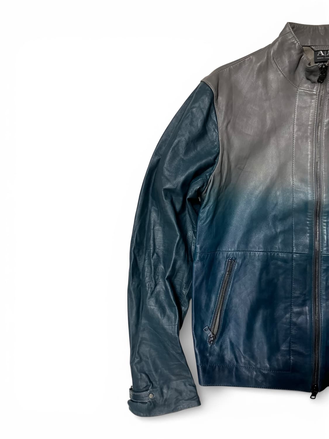 아르마니 익스체인지 투톤 가죽 자켓 M 상품이미지2