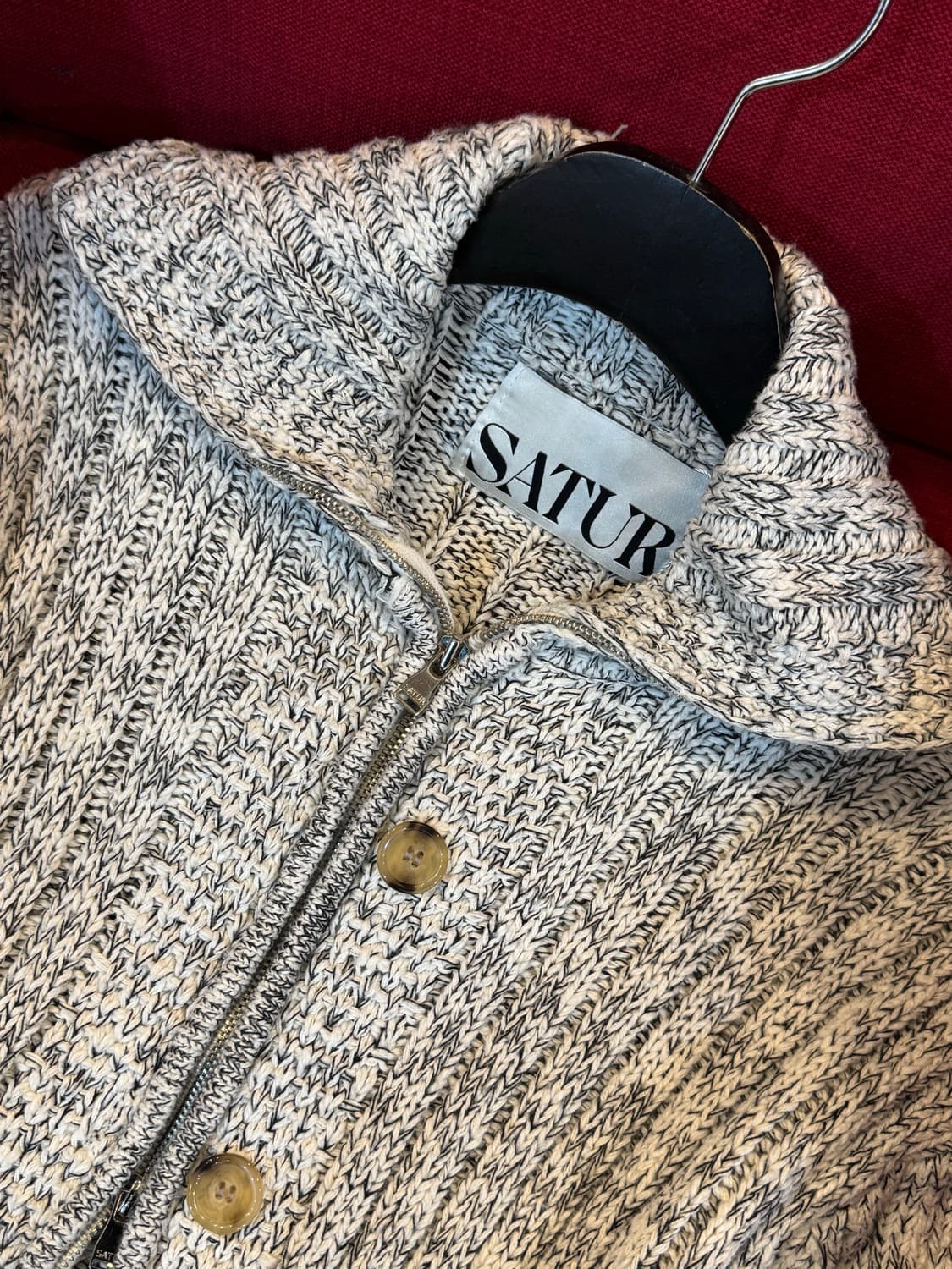 satur 테오 투톤 니트집업 상품이미지4