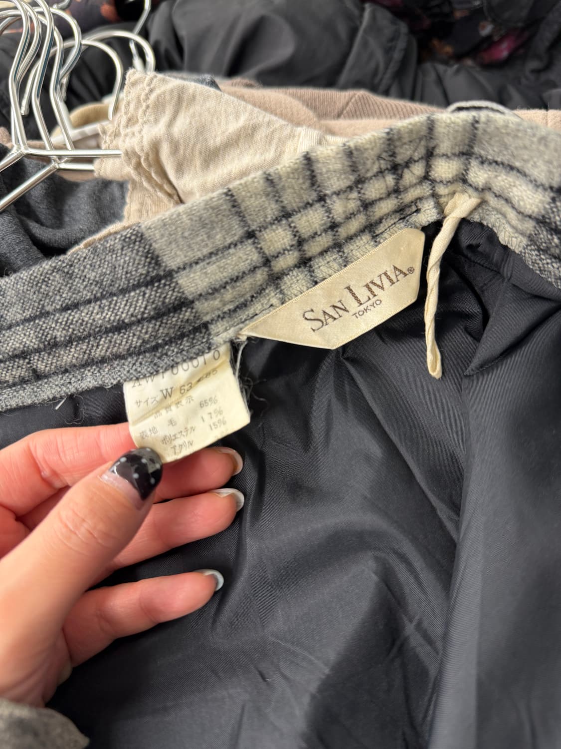 일본빈티지 체크 플리츠 울 미디스커트 상품이미지9