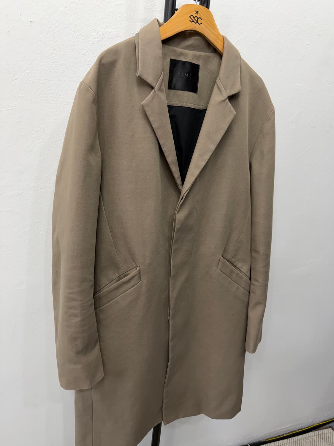 정품) TIME 타임옴므 베이지색 롱자켓 100 상품이미지2