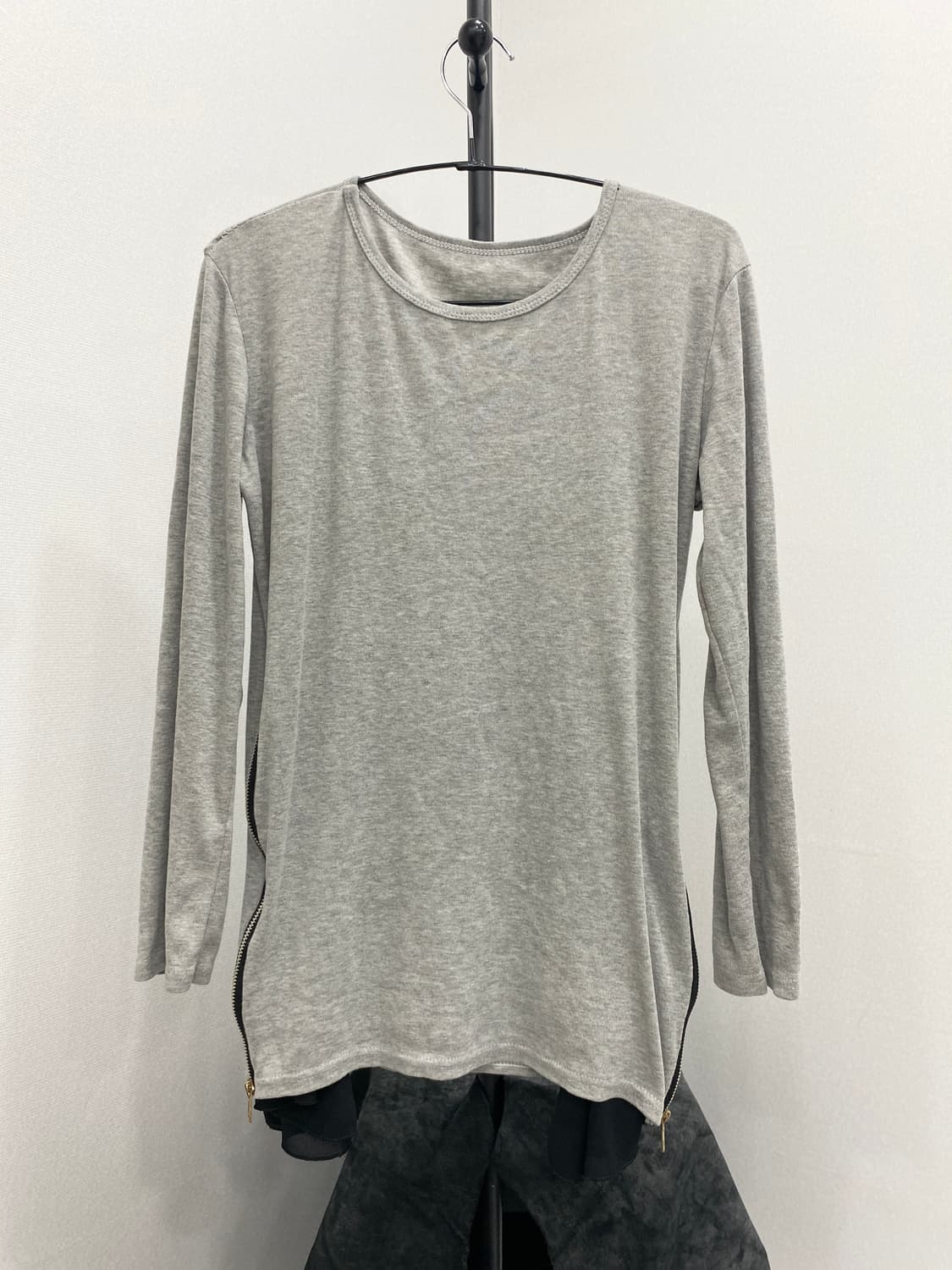 Side Zipper Chiffon Layered Long Top 상품이미지5