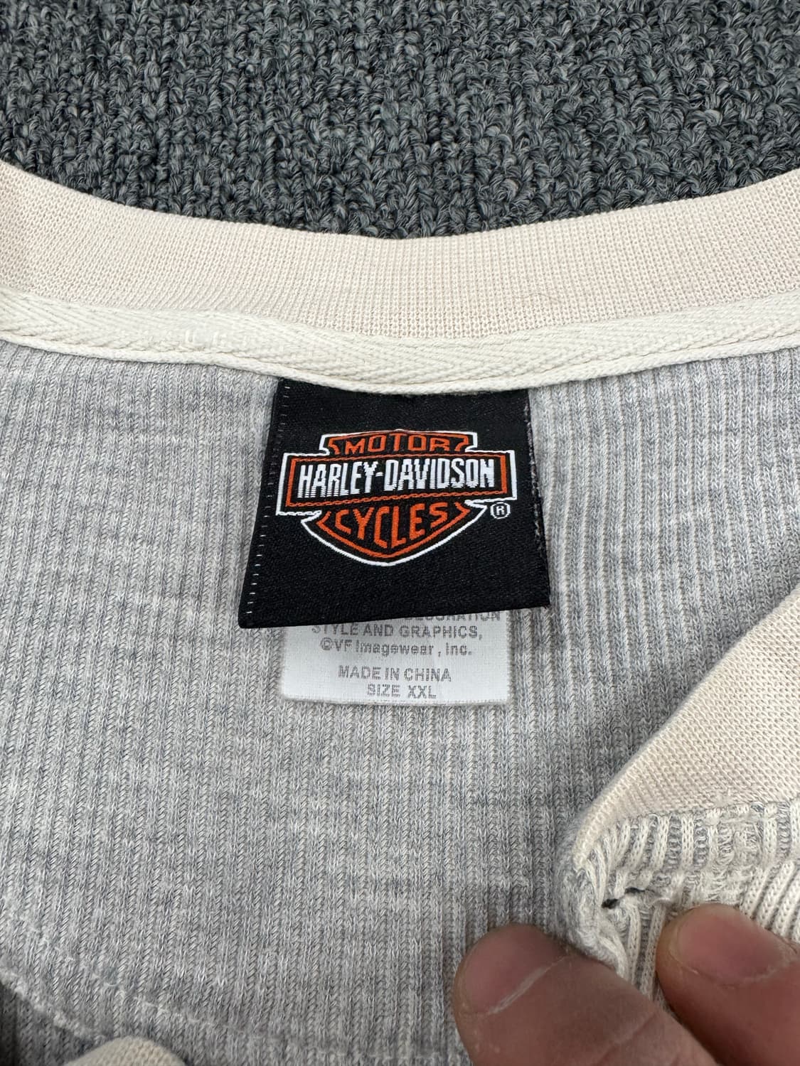 2XL)할리데이비슨 빈티지 자수 니트 헨리넥 롱슬리브 상품이미지6