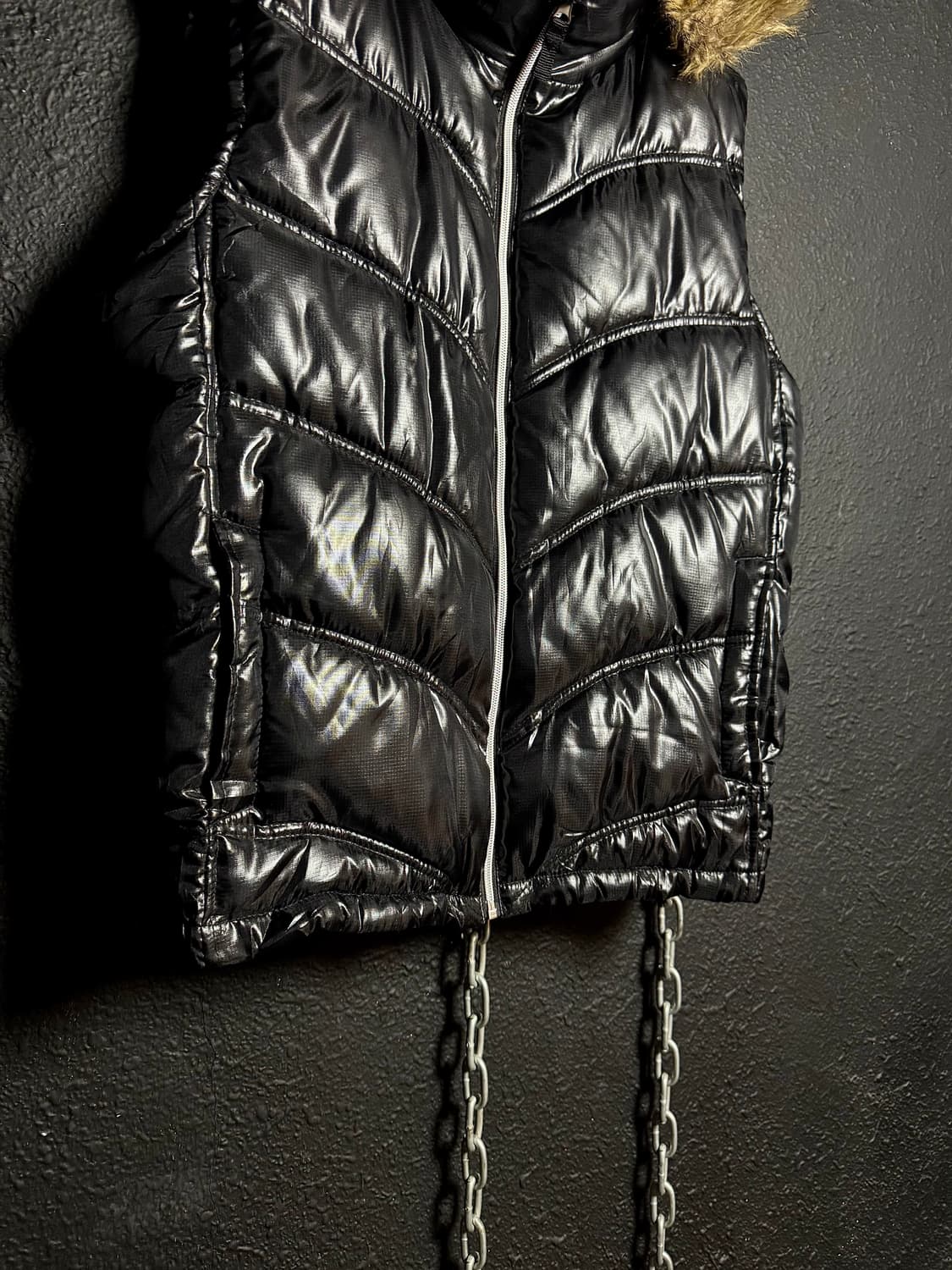 popular model – y2k Black Hooded Vest  상품이미지3